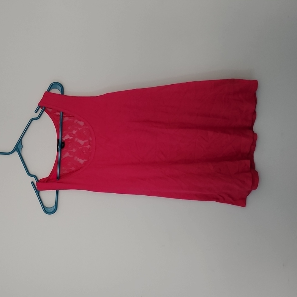 3/$15 Hot Pink tank top lace crossback 2xl